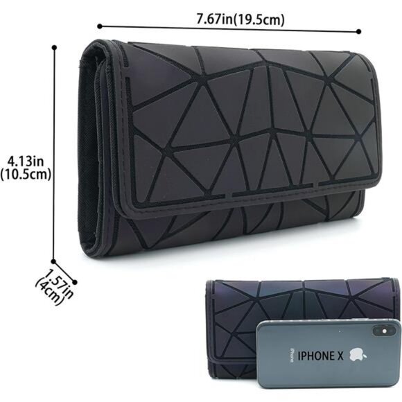 Geometric Purse, Geometric Luminous Crossbody Bags and Holographic wallet - Picture 5 of 7